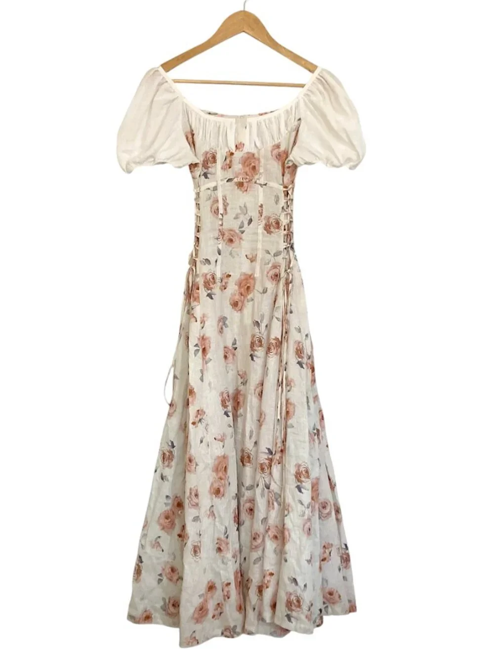 LINENNAIVE Comfort First Classy Always Cinderella Floral Linen Maxi Dress - Picture 5 of 12